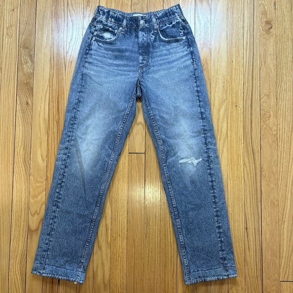 Rag & Bone Sweatpant Jeans Women’s XS Blue Cotton Terry Wide Leg Pants *Hemmed